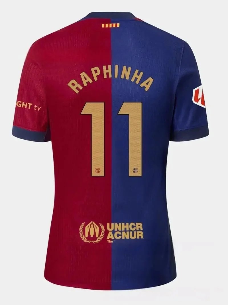 FC Barcelona Football Jerseys 2024/25 Home Jersey — La Liga armband+11 No. fans.
