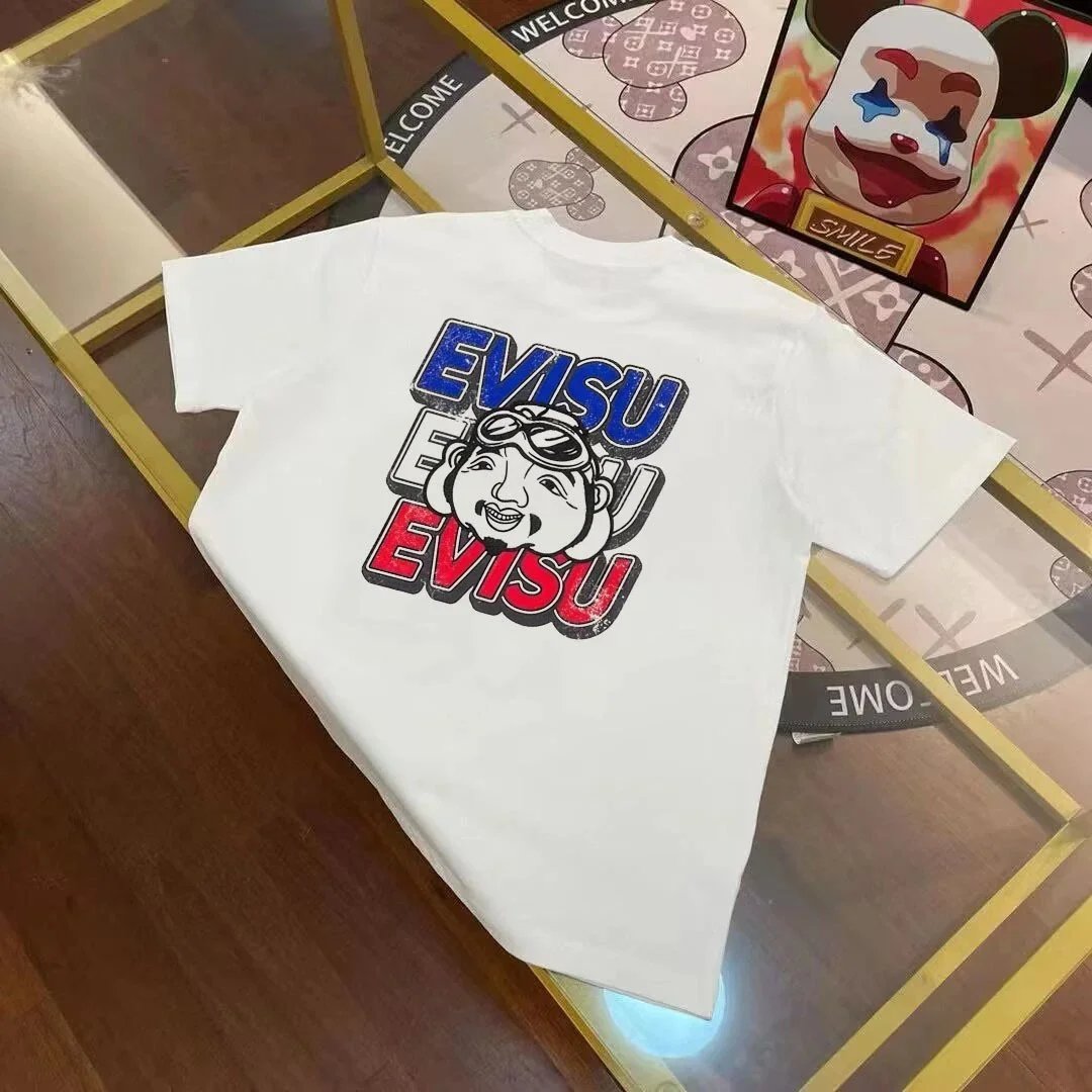 Evisu T-Shirts Short-Sleeve T-Shirt with Seagull Graphic — E V I S*U