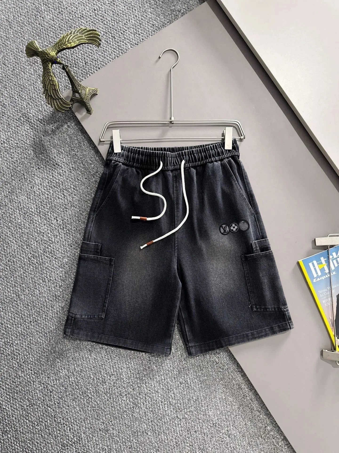 Louis Vuitton Shorts Textured Denim — L*OUIS VUITT*ON