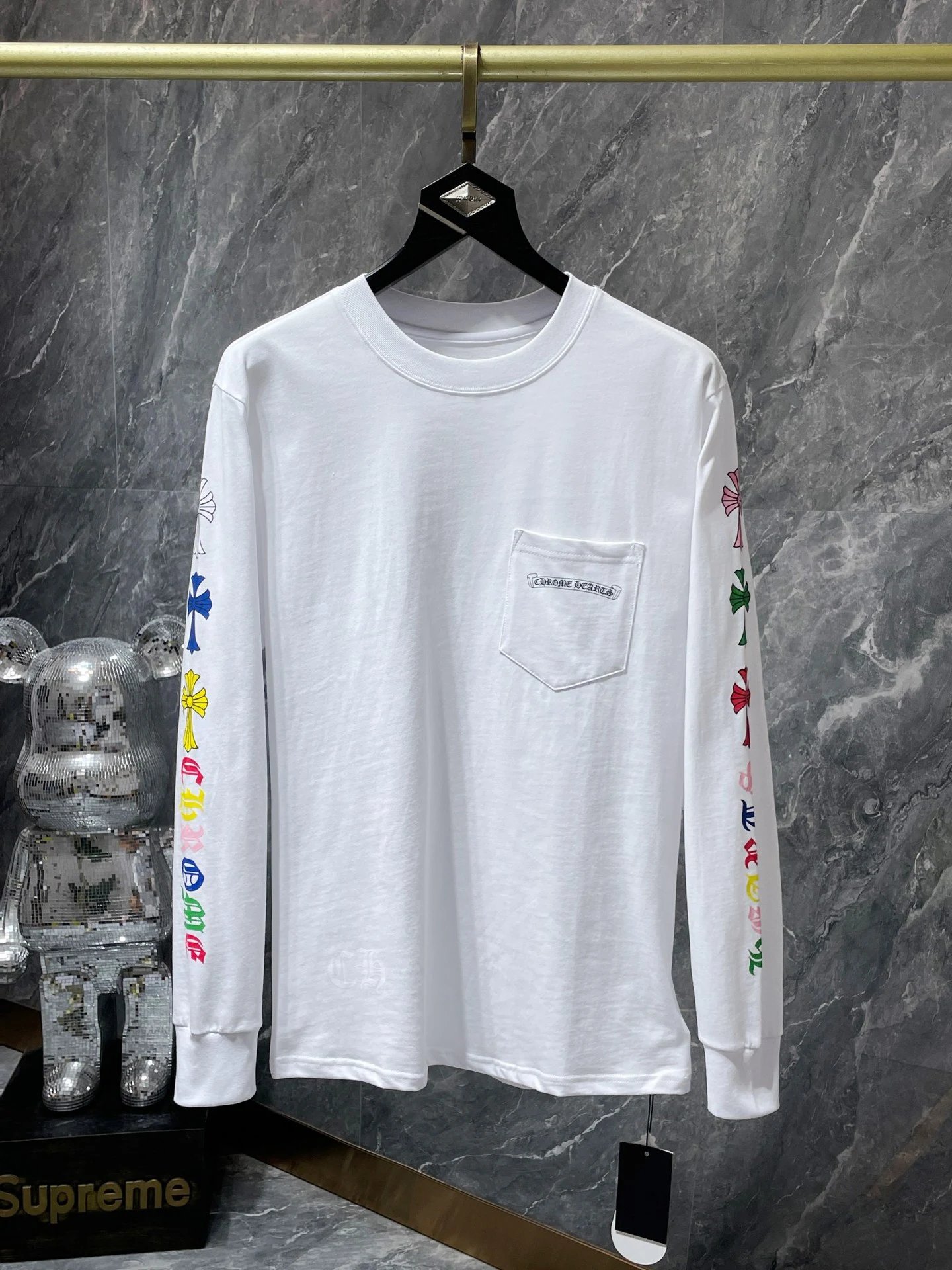 Chrome Hearts Classic Scroll Letter Color Flower Arm Long Sleeve T-Shirt photo 3