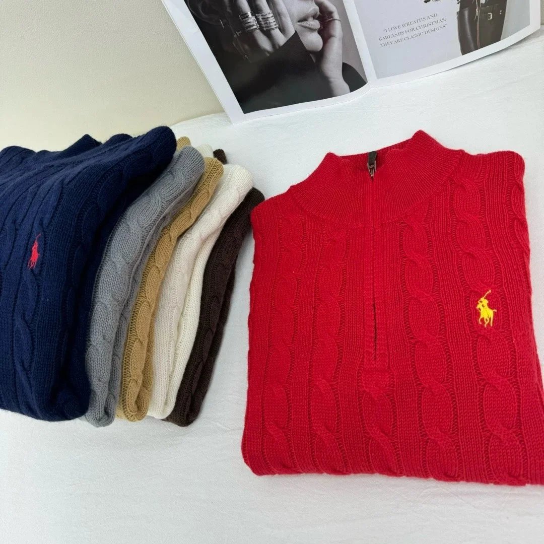 Ralph Lauren Pony Cable Knit Half Zip Sweater photo 7