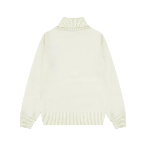 Design Striped Sparkle Turtleneck Sweater in Cream and Silver - 4