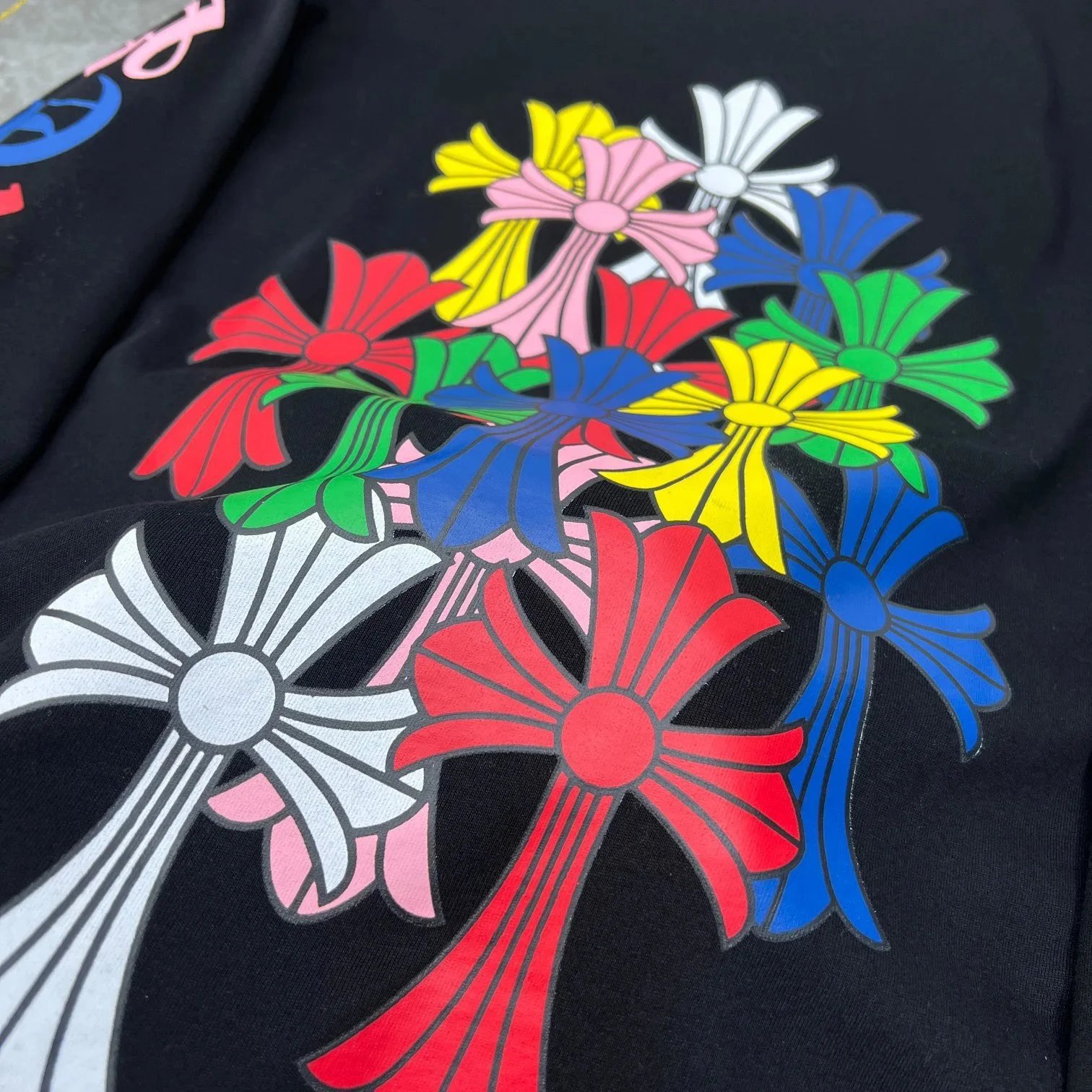 Chrome Hearts Rainbow Cross Long Sleeve T-Shirt Black - 11