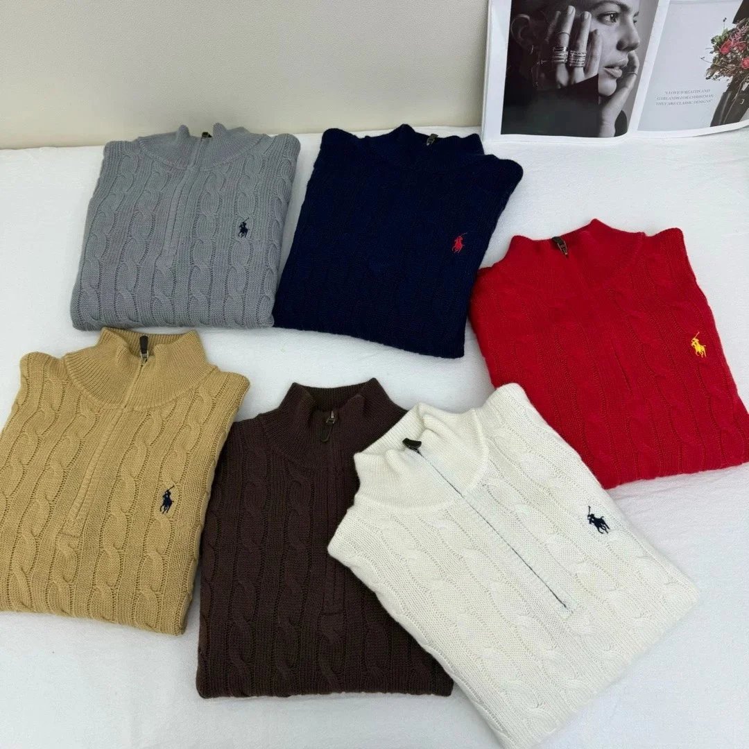 Ralph Lauren Pony Cable Knit Half Zip Sweater photo 8
