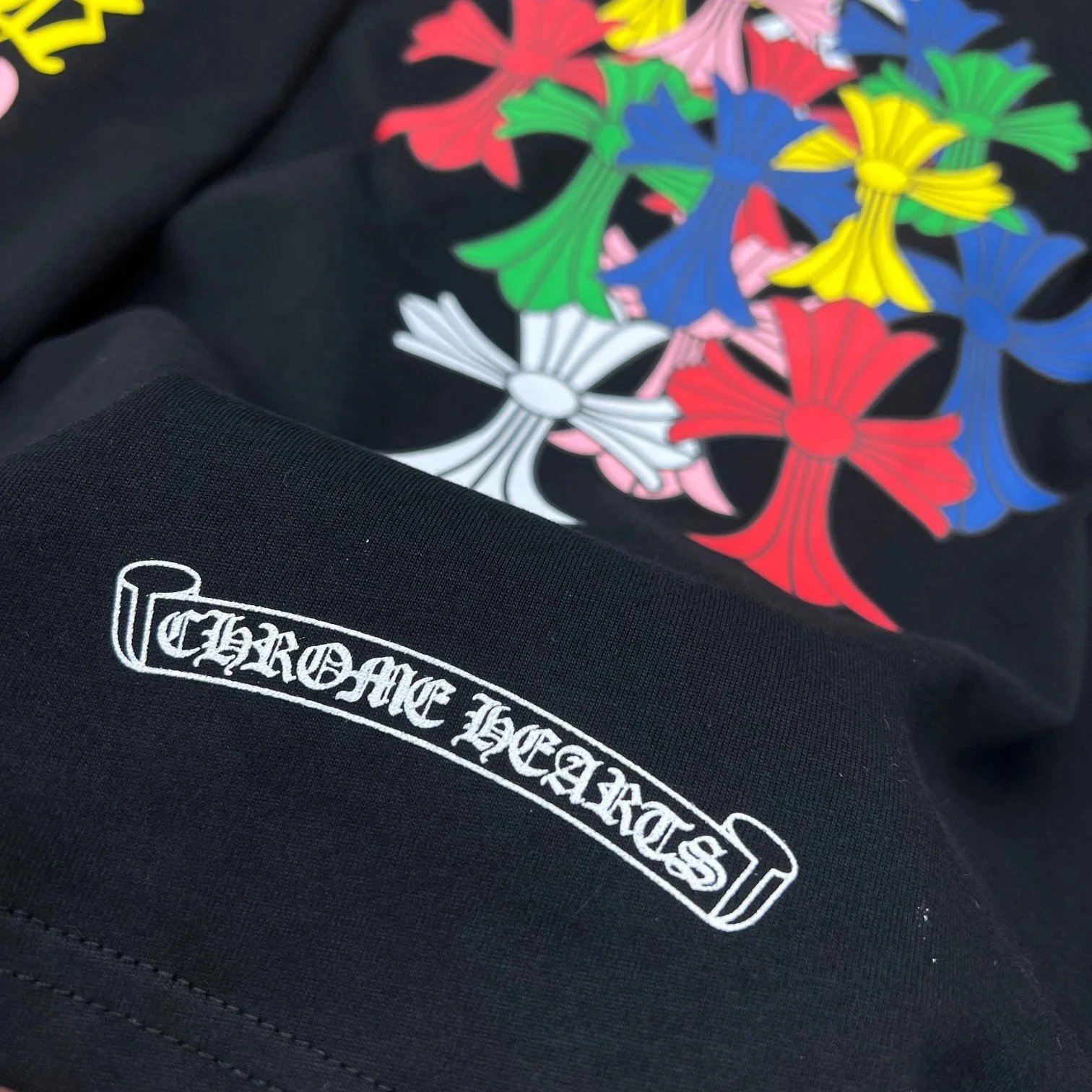 Chrome Hearts Rainbow Cross Long Sleeve T-Shirt Black - 10