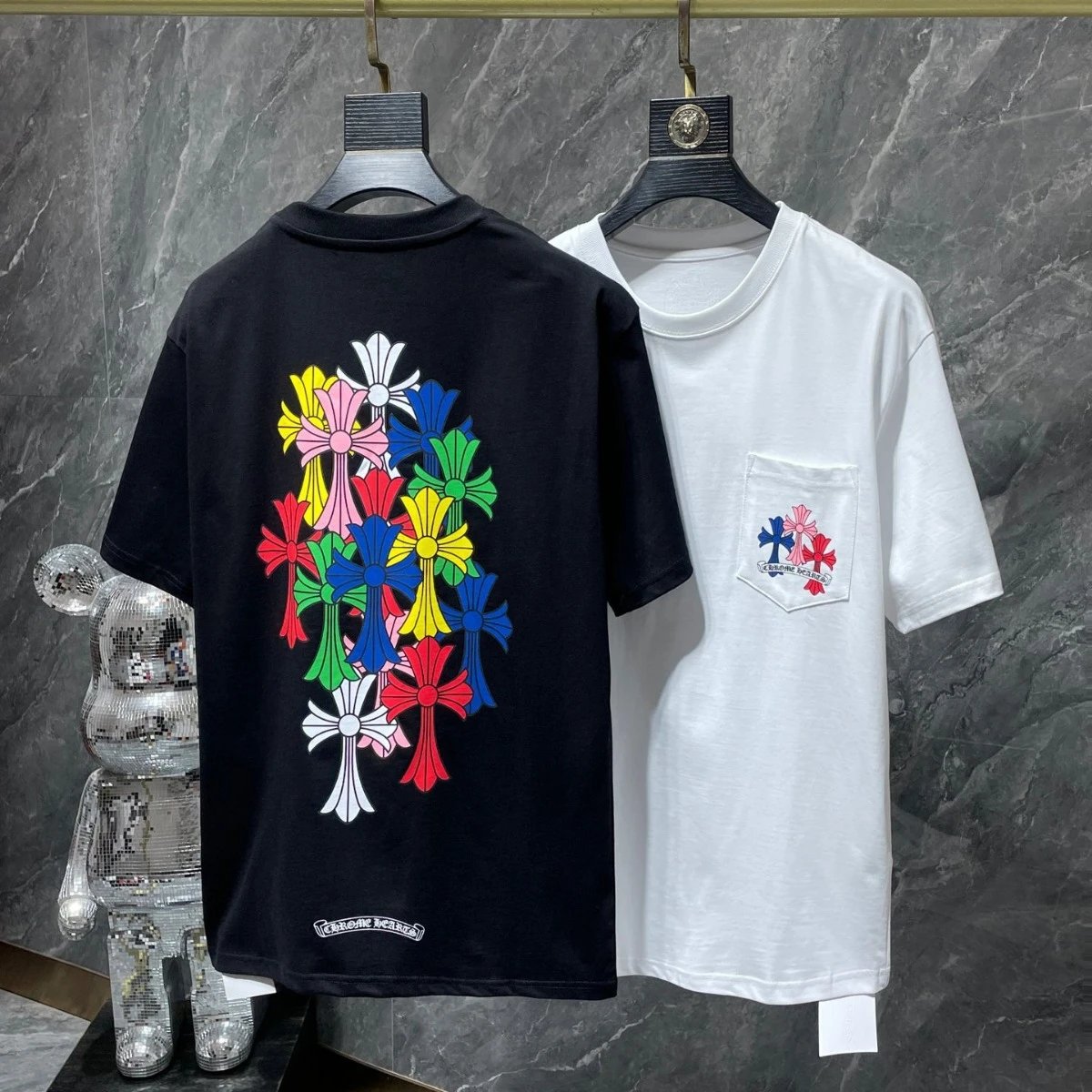 Chrome Hearts Colorful Cross Print T-Shirt