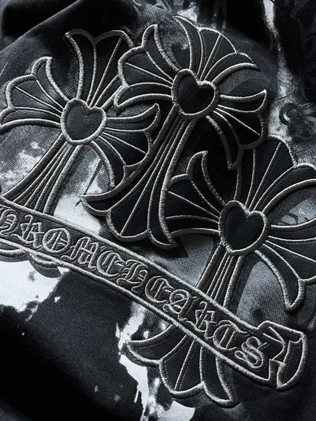 Chrome Hearts Cross Print Distressed T-Shirt White/Black - 9