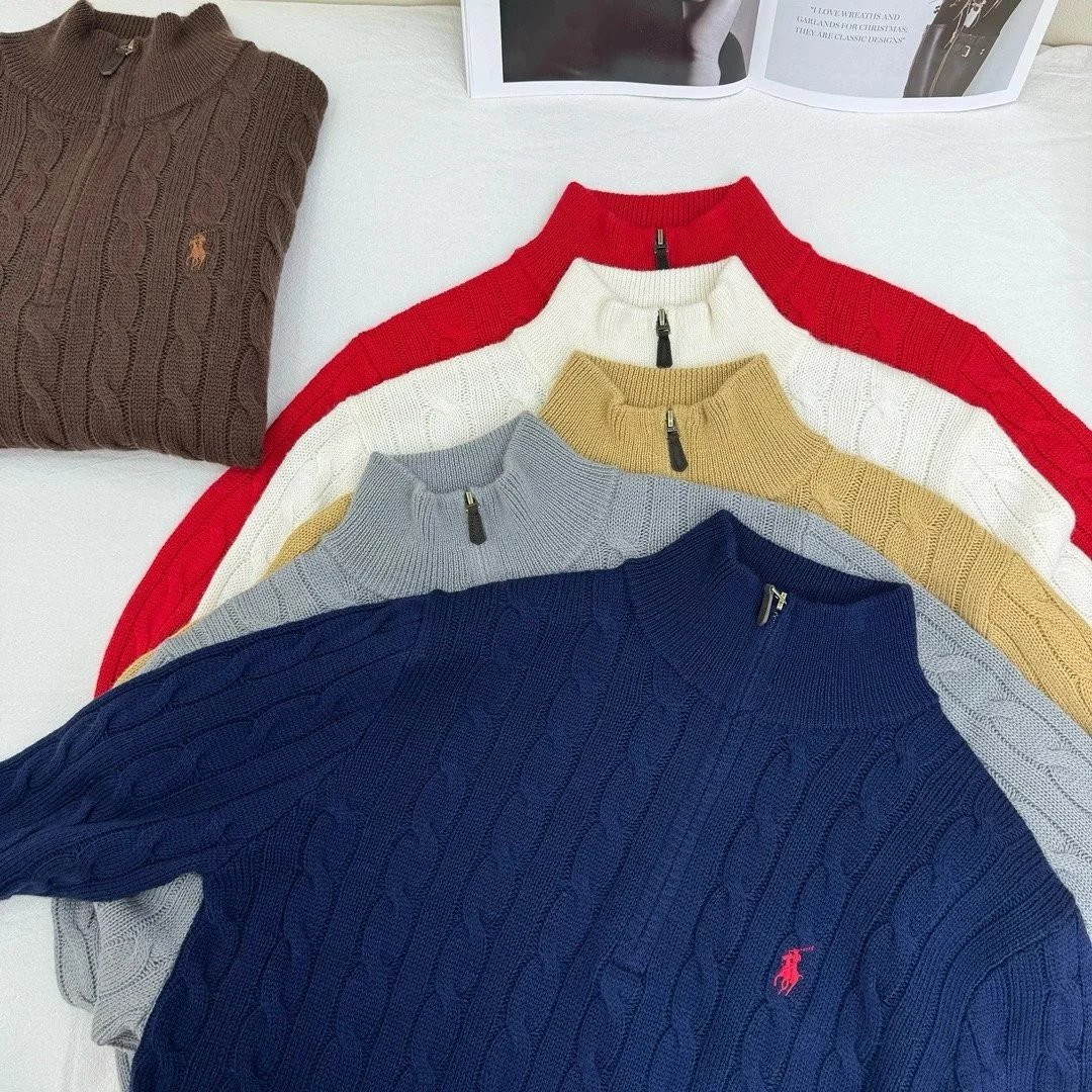 Ralph Lauren Pony Cable Knit Half Zip Sweater photo 6