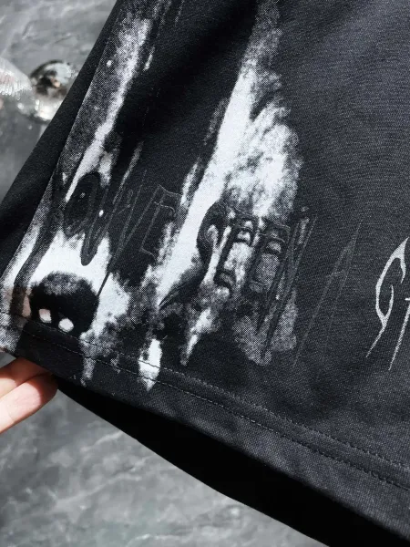 Chrome Hearts Cross Print Distressed T-Shirt White/Black - 17