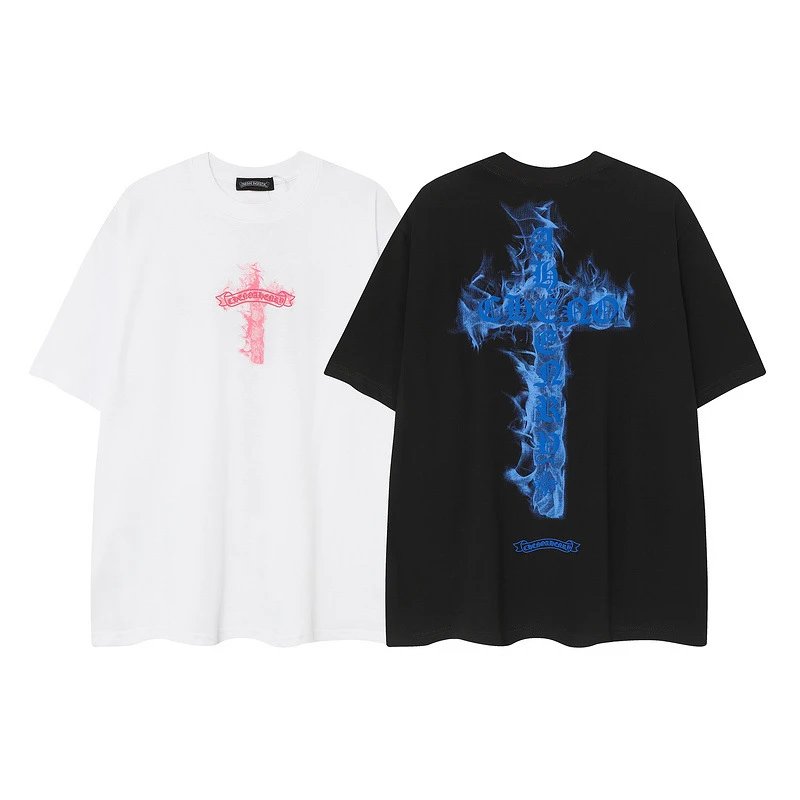 Chrome Hearts Cross Sanskrit Letter Short Sleeve T-Shirt