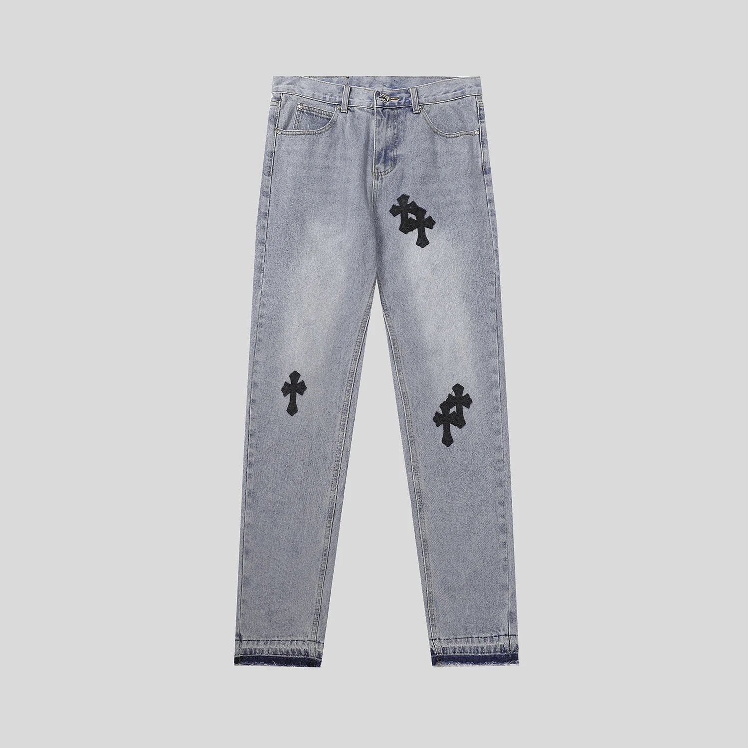 Chrome Hearts Cross Hand-Painted Jeans