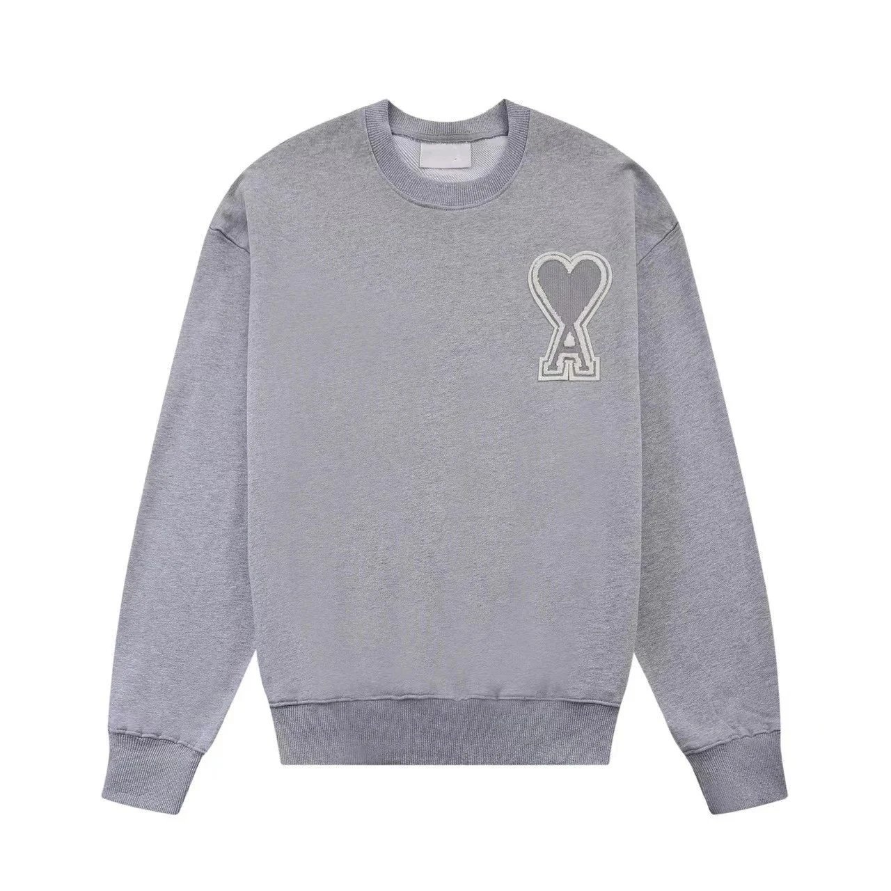 Heart Embroidery Crew Neck Sweatshirt