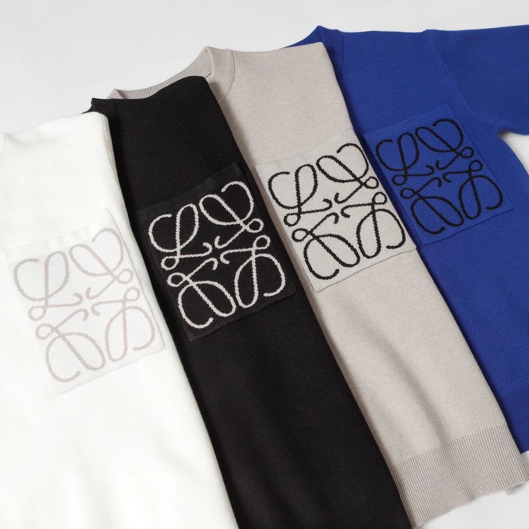 LOW Letter Jacquard Crew Neck Knit Sweater photo 6