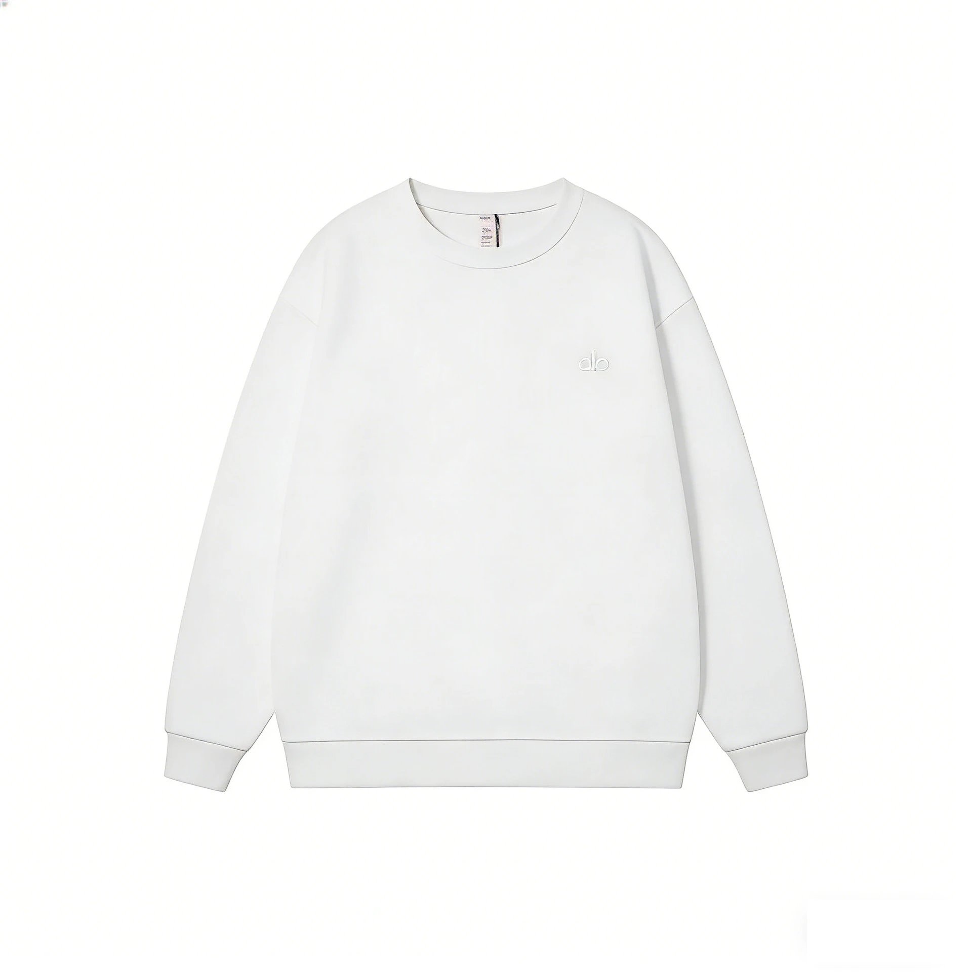 Alo Tracksuits Hooded sweatshirt and straight-leg sweatpants set — White crew neck