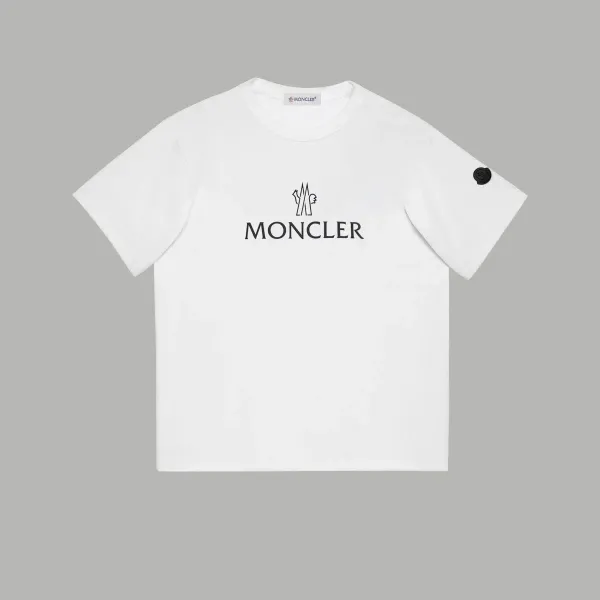 Moncler Logo Print White T-Shirt - 8