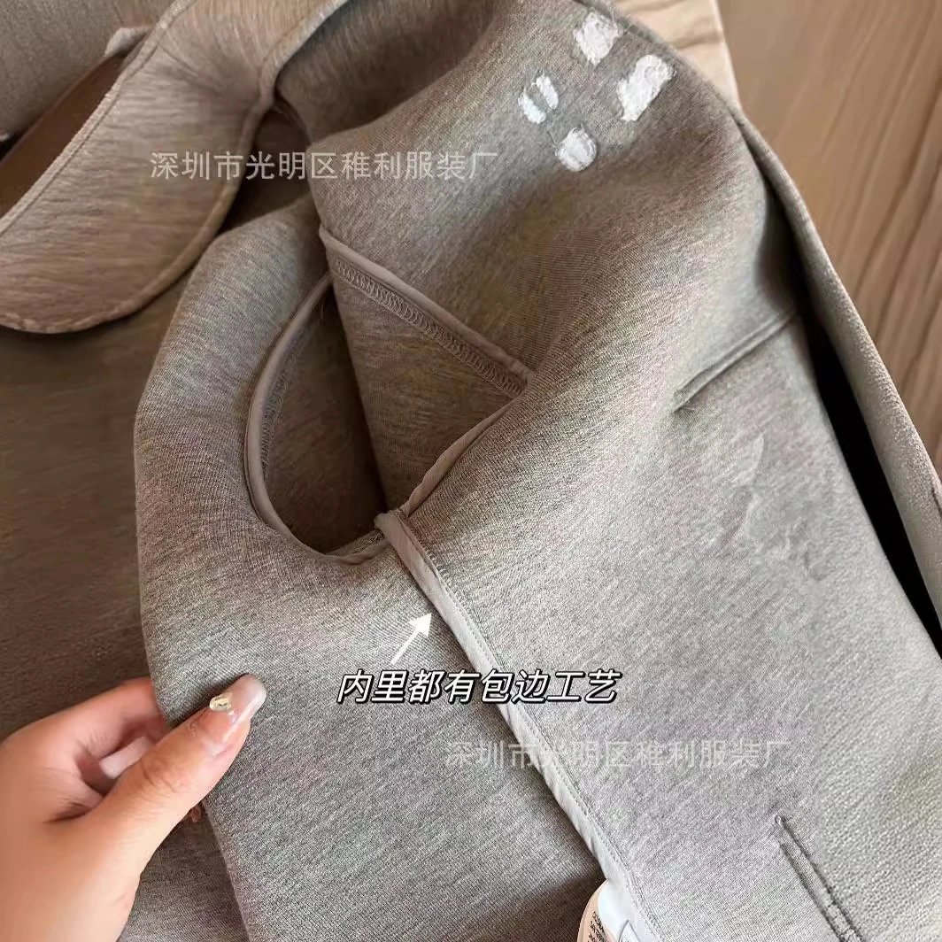 Gray Miu Miu Logo Zip-Up Hoodie