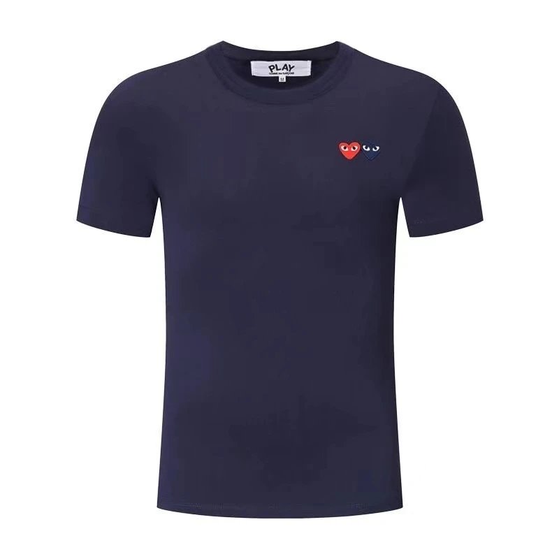 Comme des Garçons PLAY Navy Blue Double Heart T-Shirt