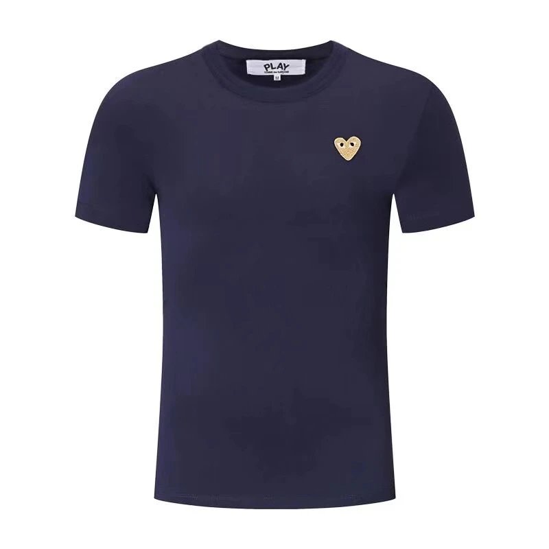Comme des Garçons PLAY Navy Blue Double Heart T-Shirt