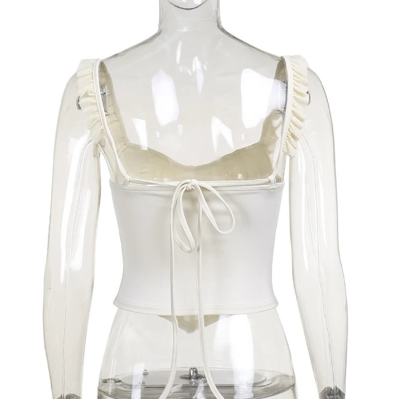 Design Corset Top and Ruffled Skirt Set in Sky Blue - 12