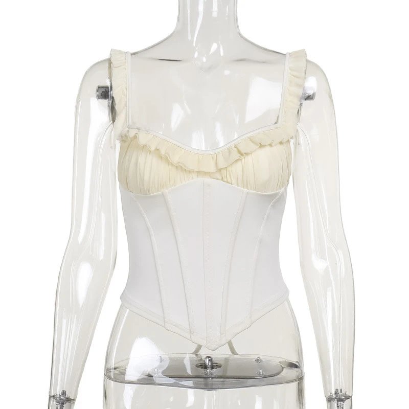 Design Corset Top and Ruffled Skirt Set in Sky Blue - 10