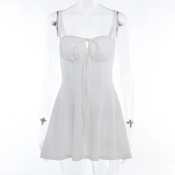 Design Black Ruched Corset Dress with Adjustable Straps Dress - 24