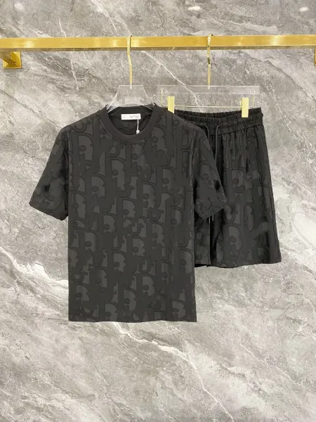 Dior Oblique Monogram Black T-Shirt and Shorts Set - 1