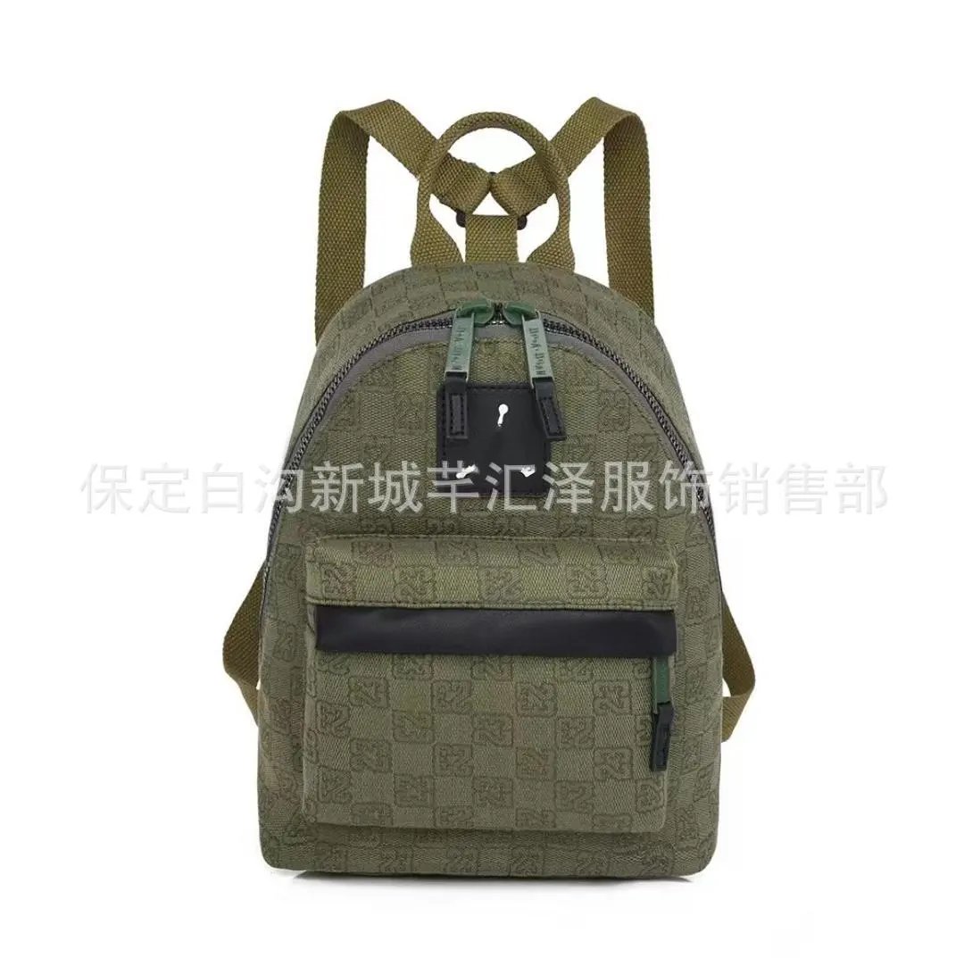 Design Mini Backpack Army Green Monogram Pattern Casual Backpack