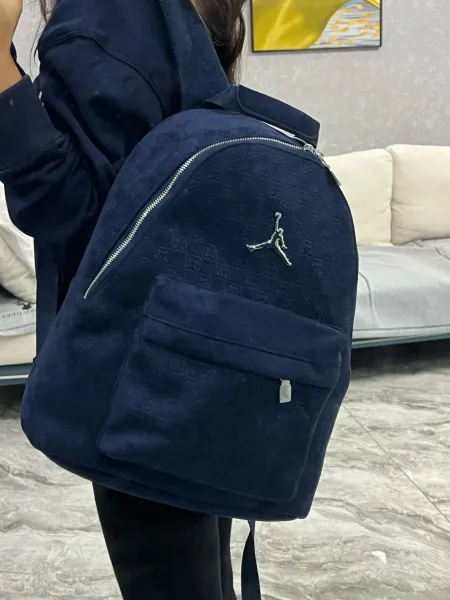 Air Jordan Embossed Suede Backpack Navy - 1