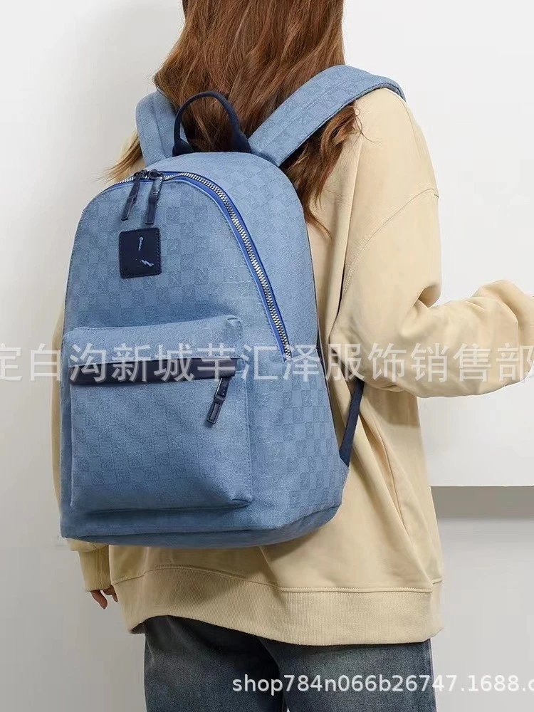 Design Mini Checkered Turquoise Backpack - 12