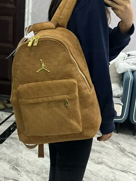Air Jordan Embossed Suede Backpack Tan Gold - 1