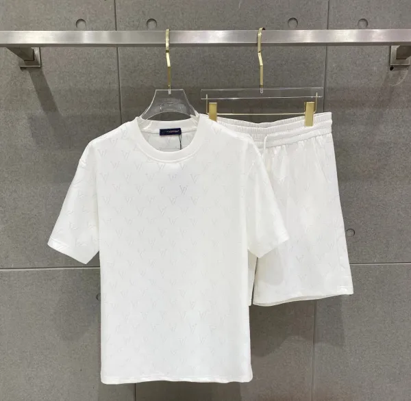 Louis Vuitton Monogram Jacquard T-Shirt and Shorts Set White - 1