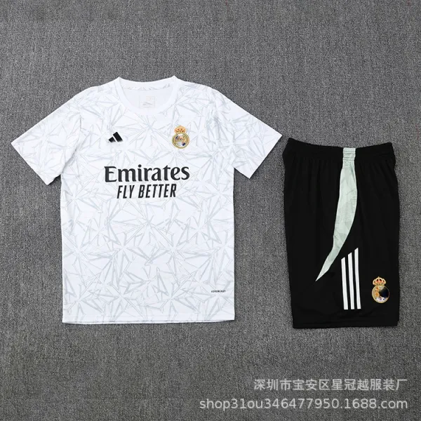 Adidas Real Madrid 2023-24 Away Jersey and Shorts Set White/Black - 1