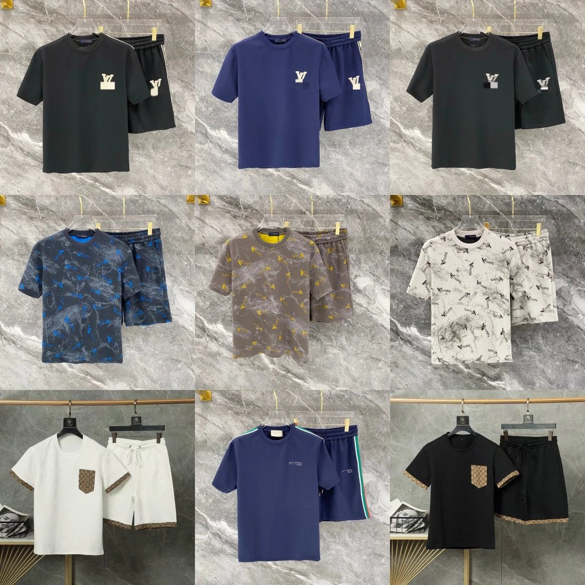 Louis Vuitton Casual Short Sleeve Shorts Set