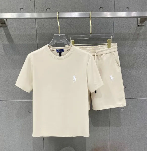 Polo Ralph Lauren Classic Logo Set Beige T-Shirt and Shorts - 1