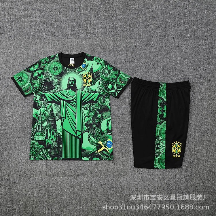 Brazil National Team x Street Art Collaboration Green Graphic Jersey Set