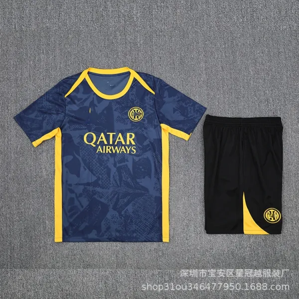 Al Hilal x Qatar Airways 2023-24 Third Kit Navy Yellow Jersey Set - 1