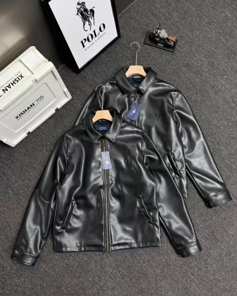 Polo Ralph Lauren Leather Jacket Black - 10