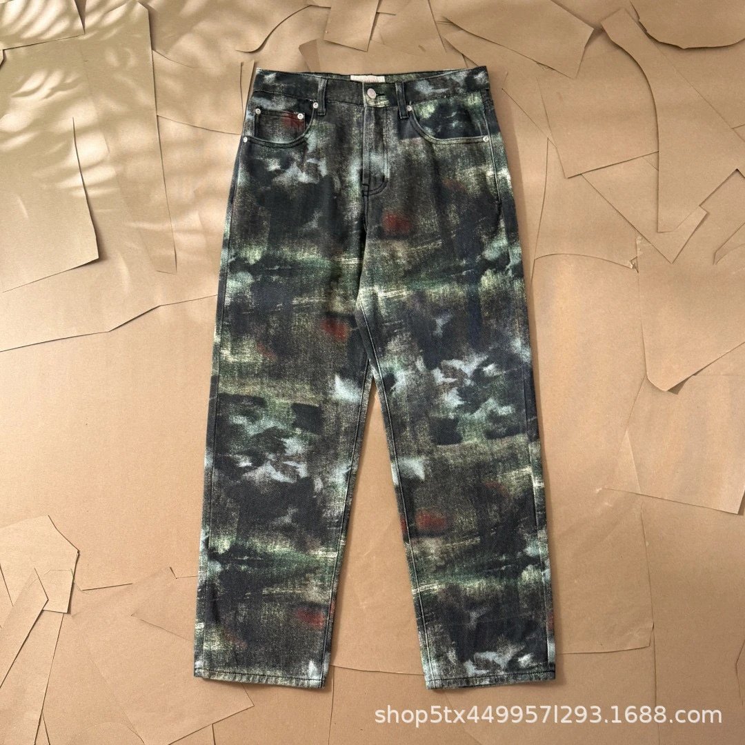 Multicolor Abstract Print Relaxed Fit Jeans - 1