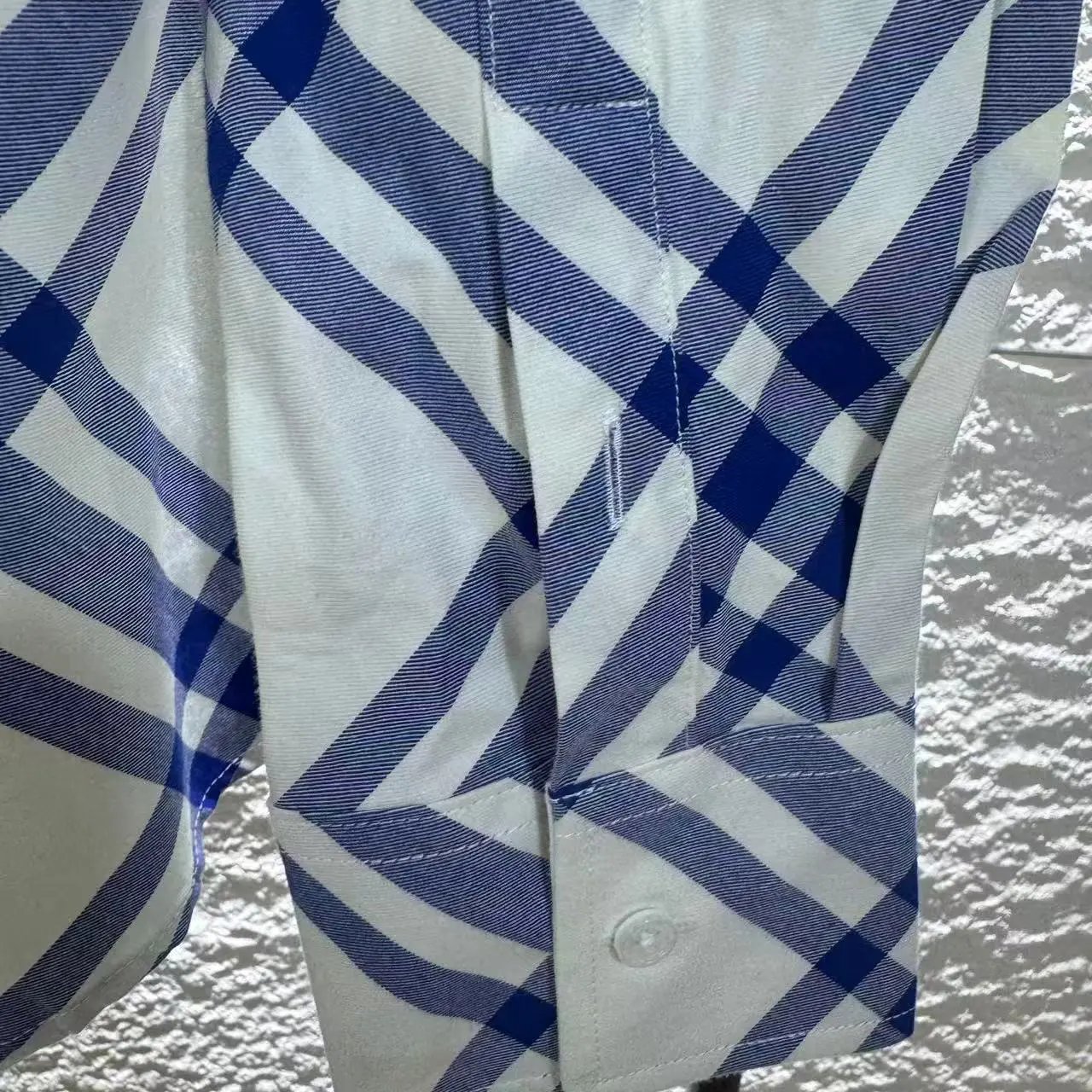 Burberry Twill Blue and White Striped Flannel Shirt photo 6