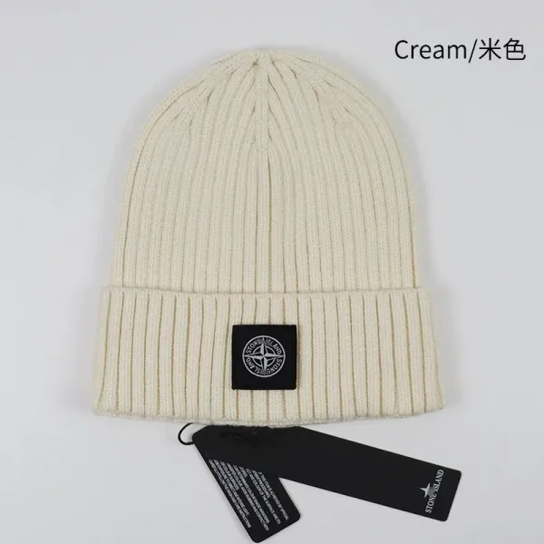 Stone Island Ribbed Beanie Gray - 12