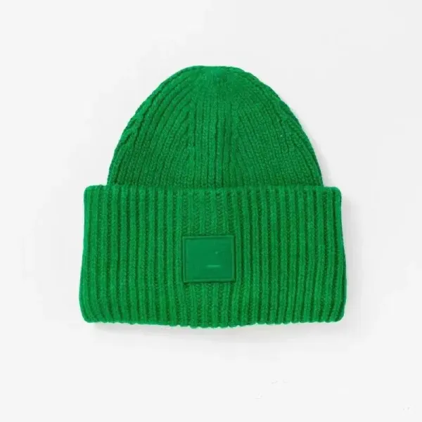 Design Ribbed Knit Beanie Green - 1