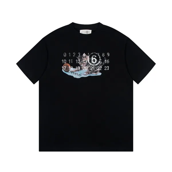 Maison Margiela Tabi Cat Print White T-Shirt - 8