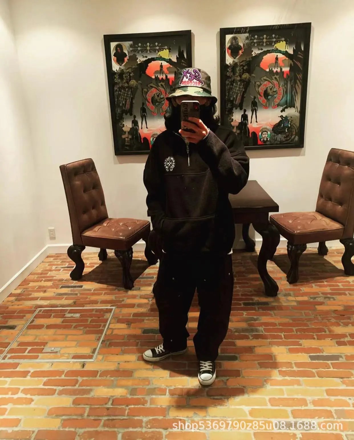 Chrome Hearts Half-Zip Fleece Pullover Navy - 19