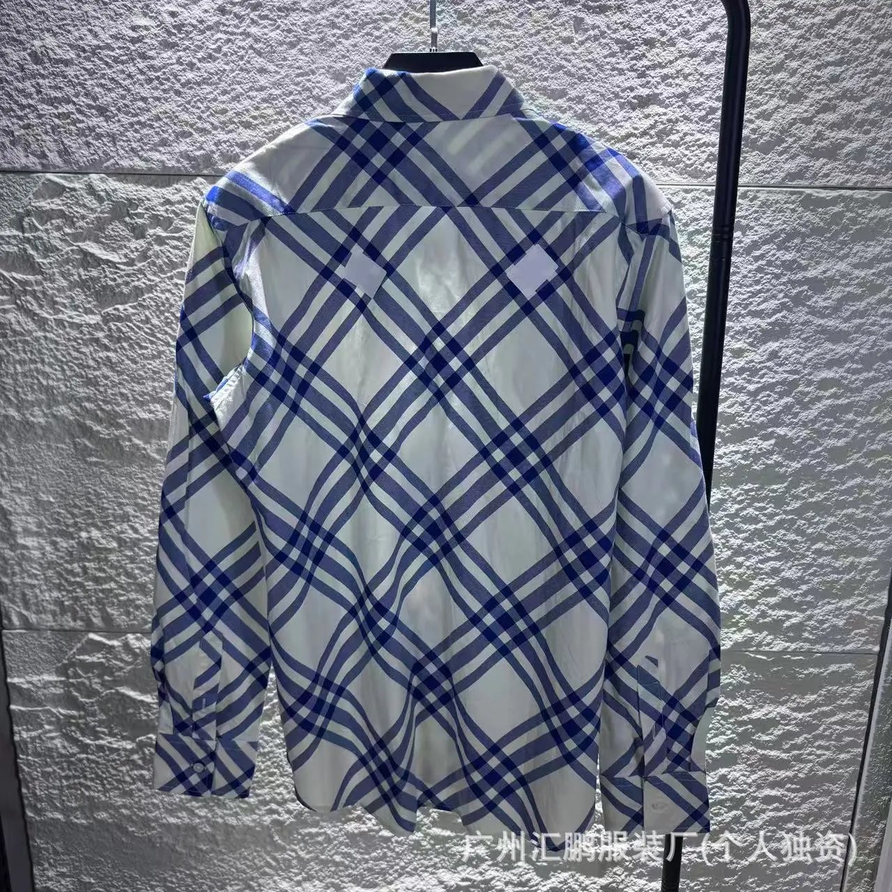 Burberry Twill Blue and White Striped Flannel Shirt photo 4