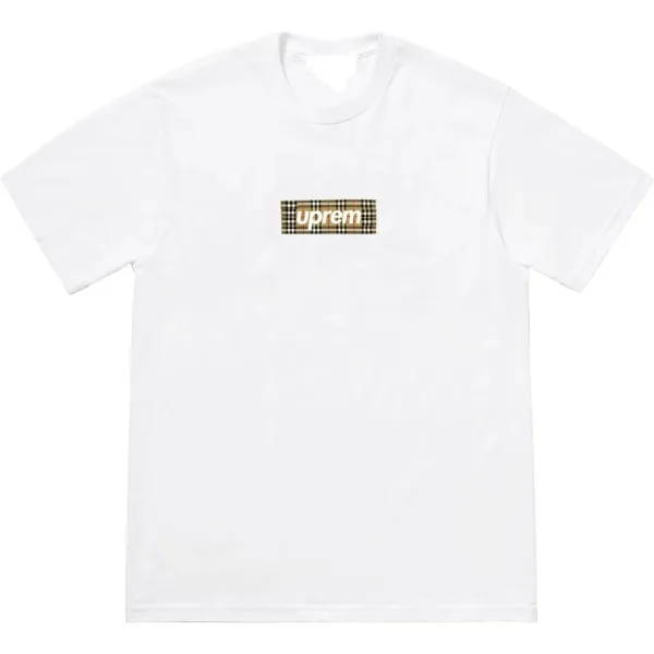 Supreme x Burberry Box Logo T-Shirt White - 1
