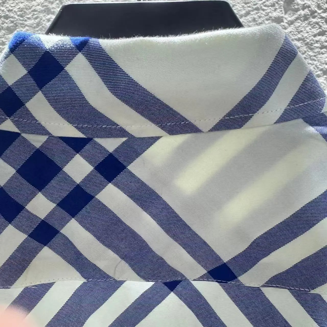 Burberry Twill Blue and White Striped Flannel Shirt photo 7
