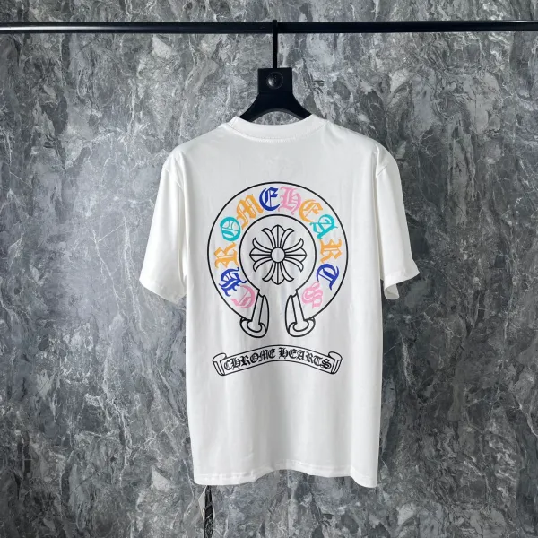 Chrome Hearts Multicolor Logo Print White T-Shirt - 1