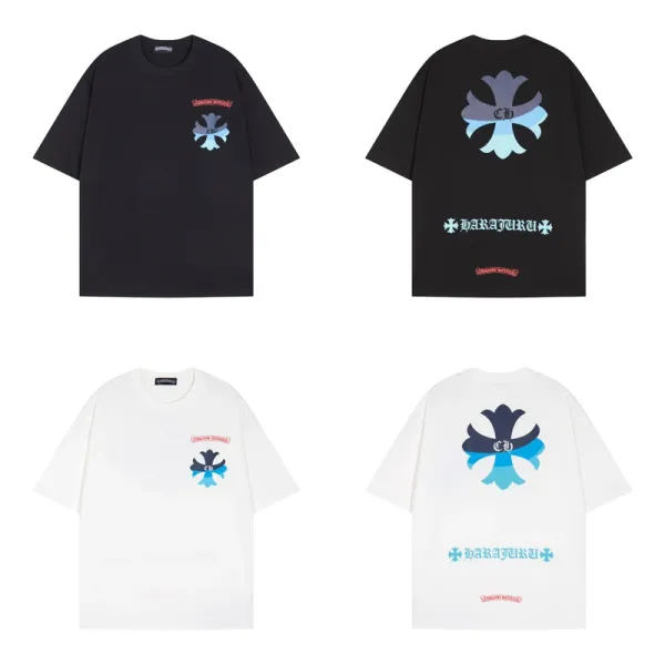 Chrome Hearts x Harajuku Floral Cross T-Shirt Black and White - 1