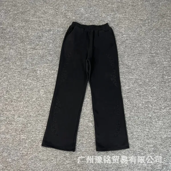 Design Embroidered Wide-Leg Sweatpants Black - 1