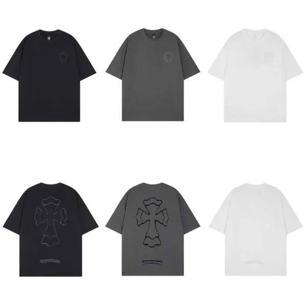 Chrome Hearts Cross Outline T-Shirt Black/Gray/White - 1